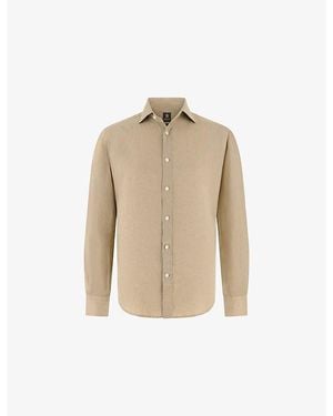 BOGGI Long-Sleeve Regular-Fit Linen Shirt - Natural