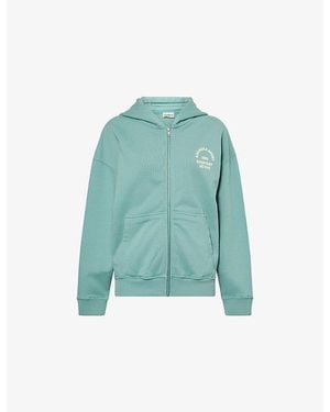 ADANOLA Everyday Active Zip-Through Cotton-Jersey Hoody - Blue