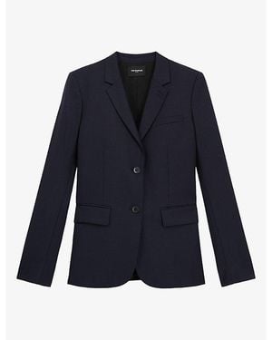 The Kooples Single-Breasted Wool Blazer - Blue