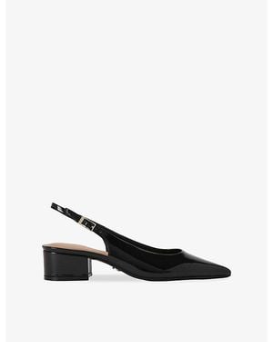 Carvela Kurt Geiger Armonia Patent-Leather Slingback Courts - Black