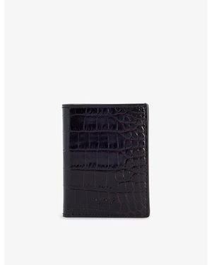 Tom Ford Croc-Embossed Bi-Fold Leather Card Holder - Black