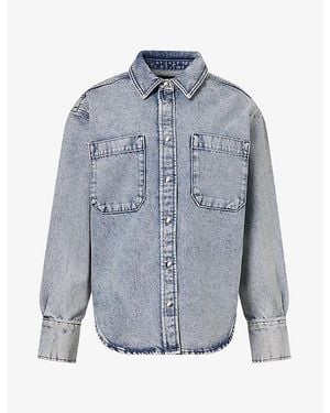 Anine Bing Samy Long-Sleeve Denim Shirt - Blue