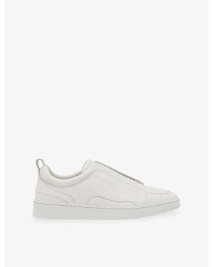 Reiss Henry Elasticated Leather Trainers - White