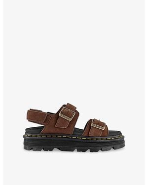 Dr. Martens Zebzag Nubuck-Leather Sandals - Brown