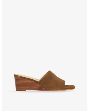 Dune Kaydee Suede Wedge Mules - Brown