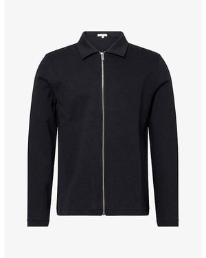 Arne Zip-Through Cotton-Jersey Overshirt - Blue