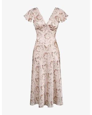 House Of Cb Ravella Floral-Print Silk Midi Dress - Multicolour