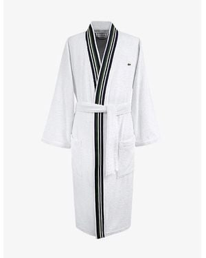 Lacoste Club Self-Tie Cotton Dressing Gown - White
