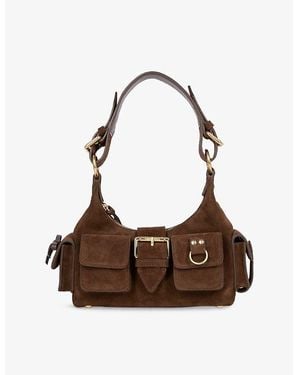 The Kooples Amelia Small Suede Shoulder Bag - Brown