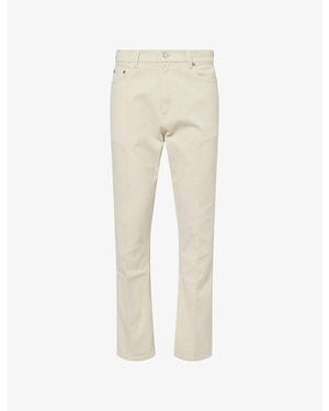 dunhill Five-Pocket Straight Cotton Twill Trousers - Natural