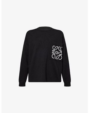 Loewe Anagram Crewneck Knitted Jumper - Black