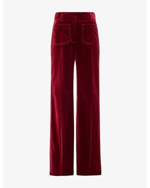 ME+EM Flared Velour Cotton-Blend Pants