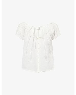 Citizens of Humanity Tatev Scoop-Neck Woven Top - White