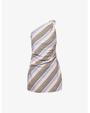 Faithfull the Brand Marga Striped Cotton And Linen-Blend Mini Dress - White