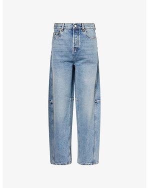 Gucci Wide-Leg Mid-Wash Denim Jeans - Blue