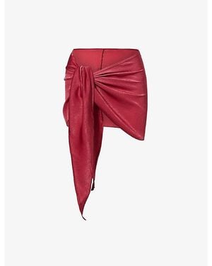 Gracejacob Cherry Shimmer Woven Sarong - Red