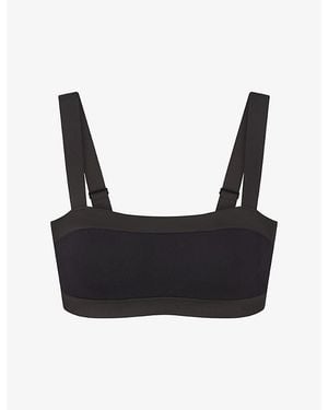 NikeSKIMS Matte Shine Straight-Neck Sports Bra - Black