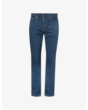 PAIGE Federal Straight-Leg Slim-Fit Stretch-Denim Jeans - Blue