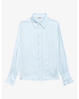 Zadig & Voltaire Thely Wing-Embellished Satin Shirt - Blue