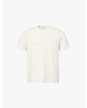 FRAME Jacquard Stripe Cotton-Jersey T-Shirt - White