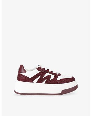 Steve Madden Dynamo-R Faux-Leather Low-Top Trainers - Multicolour