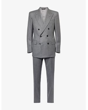 Tom Ford Dyllan Double-Breasted Wool Suit - Gray