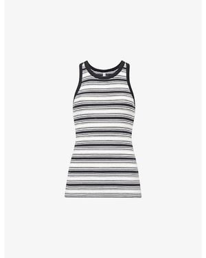 Samsøe & Samsøe Alexo Striped Sleeveless Cotton Top - Blue