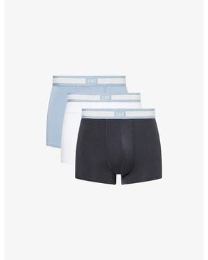 CHE Signature Pack Of Three Stretch-Woven Trunks - Blue