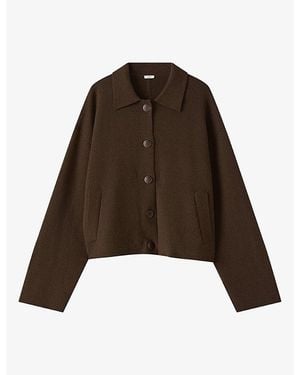 JOSEPH Aemilia Double-Side Cashmere-Blend Jacket - Brown