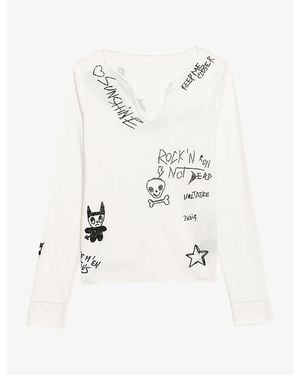 Zadig & Voltaire Tunisien Graphic-Print Long-Sleeve Cotton T-Shirt - White
