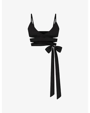 NikeSKIMS Matte Wrap-Front Bra - Black