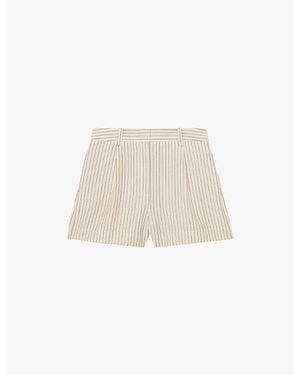 Reiss Jayce Striped Woven Shorts - Natural