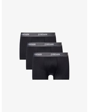 GYMSHARK Sports Tech Pack Of Three Jersey Boxer Briefs - Blue