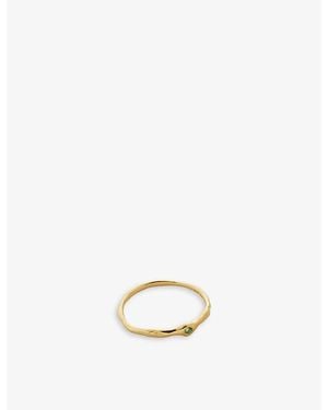 Monica Vinader Siren 18Ct-Plated Vermeil Sterling And Onyx Ring - White