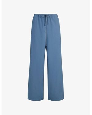 Skims Straight-Leg Relaxed Cotton-Jersey Jogging Bottoms - Blue