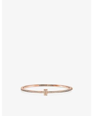 Tiffany & Co. Tiffany T 18Ct Rose- And 0.31Ct Brilliant-Cut Diamond Bangle - White