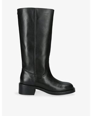 Steve Madden Riggs Leather Knee-High Boots - Black