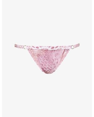 Gracejacob Tora Palm Bikini Bot - Pink