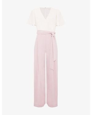 Phase Eight Kallie V-Neck Woven Jumpsuit - Pink