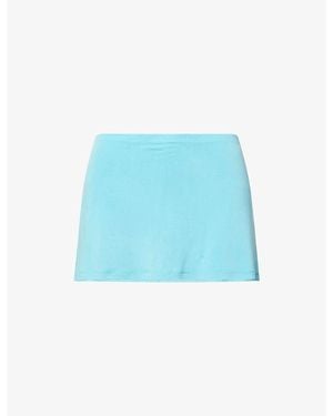 Peachy Den Kylie Low-Rise Stretch-Jersey Skort - Blue