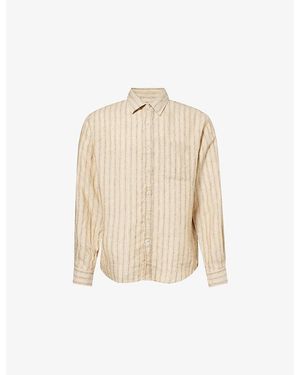NN07 Deon Striped Linen Shirt - Natural