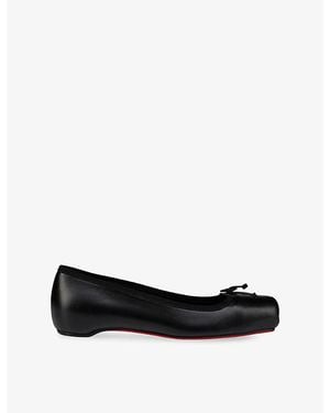 Christian Louboutin Cassia Nodo Leather Ballet Flats - Black