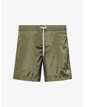 Moncler Logo Patch Swim Shorts - Green