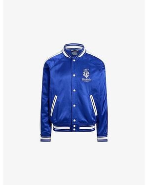 Polo Ralph Lauren X Wimbledon Embroidered Satin Bomber Jacket - Blue