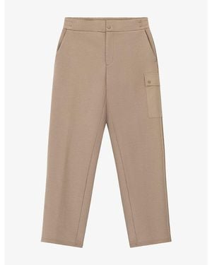 BOGGI Straight Elasticated-Waist Stretch Cotton-Blend Trousers - Natural