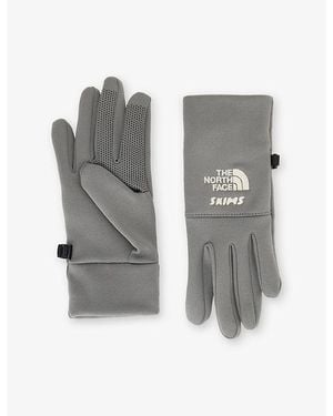 The North Face X Skims Brand-Embroidery Stretch-Woven Gloves - Grey