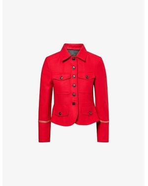 ME+EM Military Slim-Fit Wool-Blend Jacket - Red