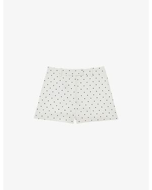 Reiss Beatrix Polka-Dot Woven Shorts - White