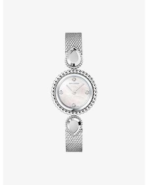 Boucheron Serpent Bohème Stainless- 0.04Ct Diamond And Mother-Of-Pearl Watch - Metallic