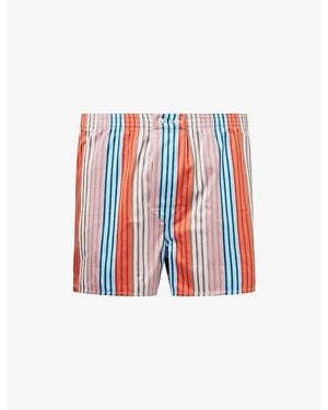 Derek Rose Wellington Classic-Fit Cotton Boxer Shorts - Red